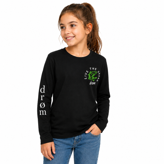 Girls Long Sleeve Tee Green Barra Design