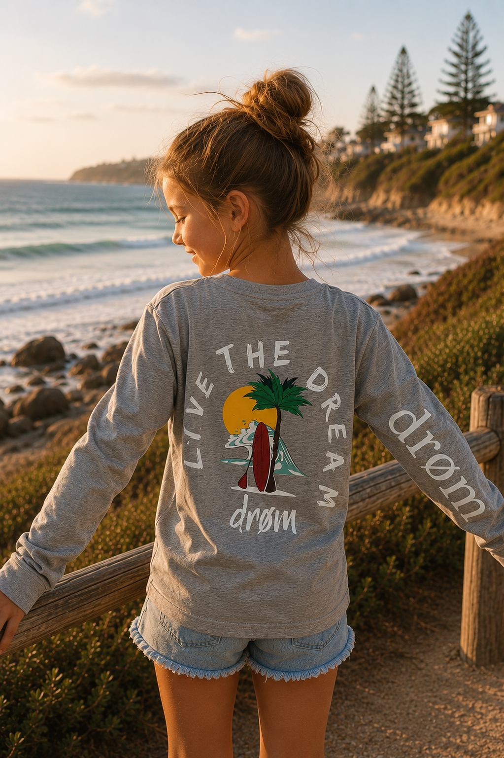 Girls Long Sleeve Tee The Island Design