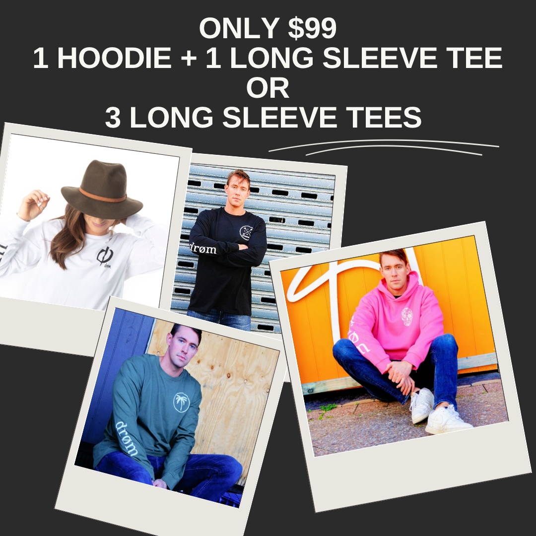 3 Long Sleeve Tees Or Hoodie and Long Sleeve Tee - $99