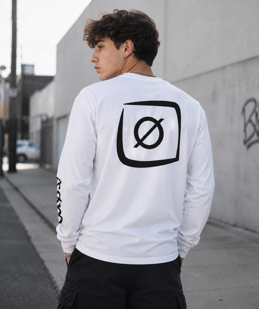 Mens Long Sleeve Box Logo Design