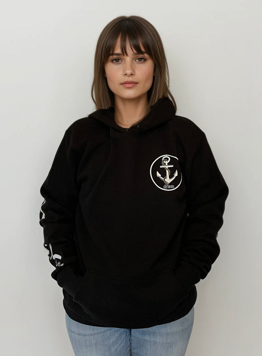 NEW Ladies Hoodie - White/Gold Anchor