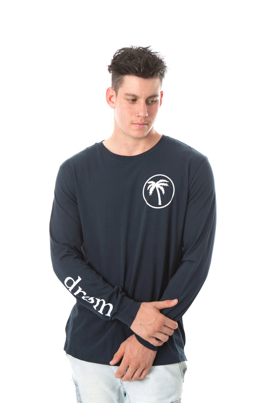 Mens Long Sleeve Tee Palm Design