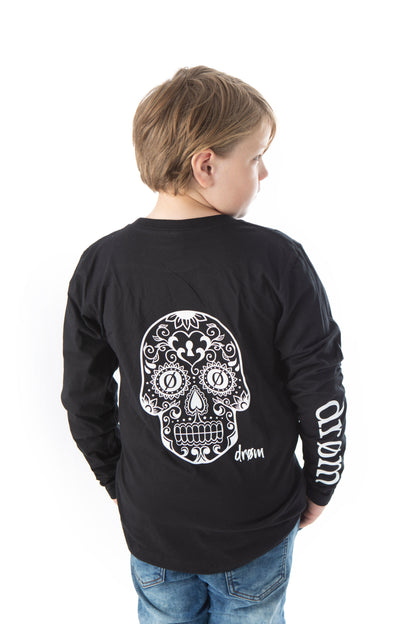 Kids Long Sleeve Tee Sugar Skull Design