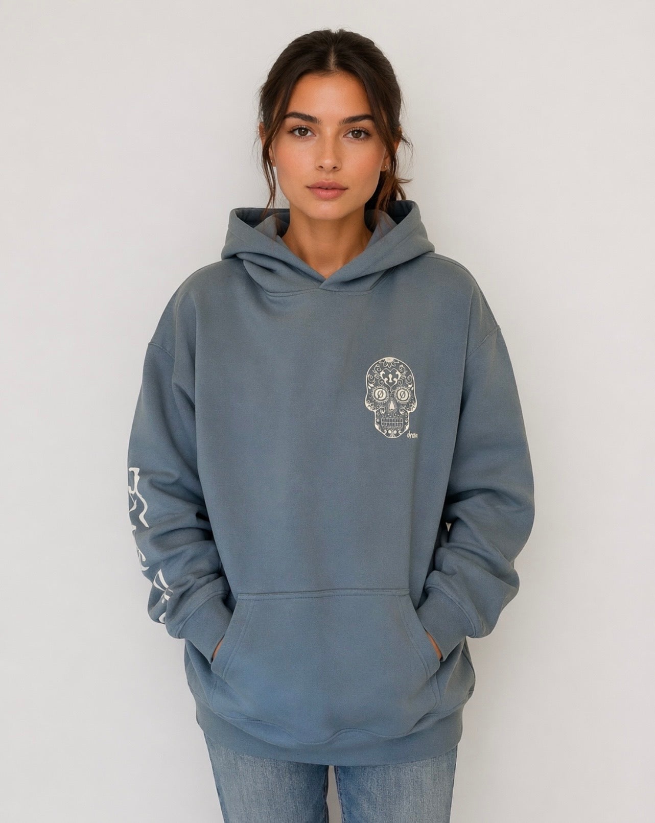 Womens Hoodie Sugar Skull Design
