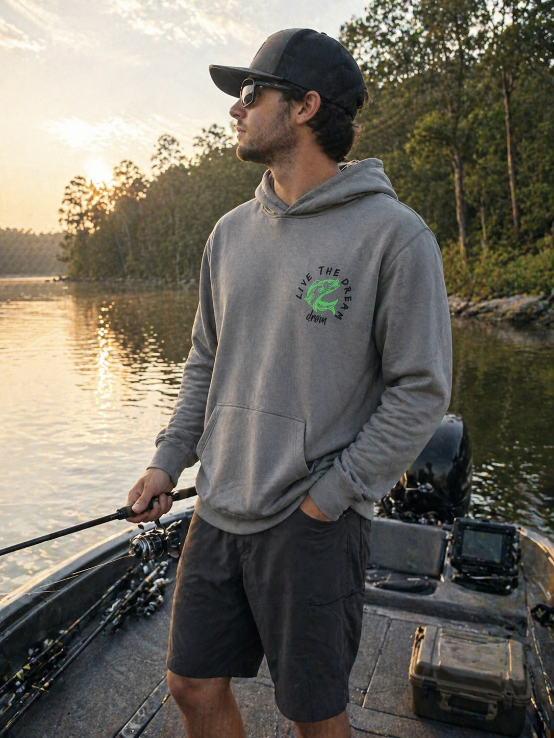 Mens Hoodie Green Barra Design