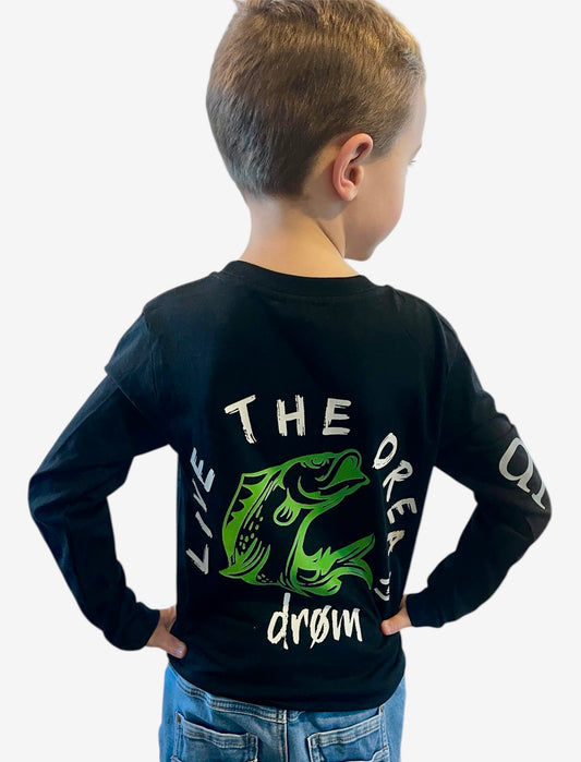 Kids Long Sleeve Tee - Green Barra