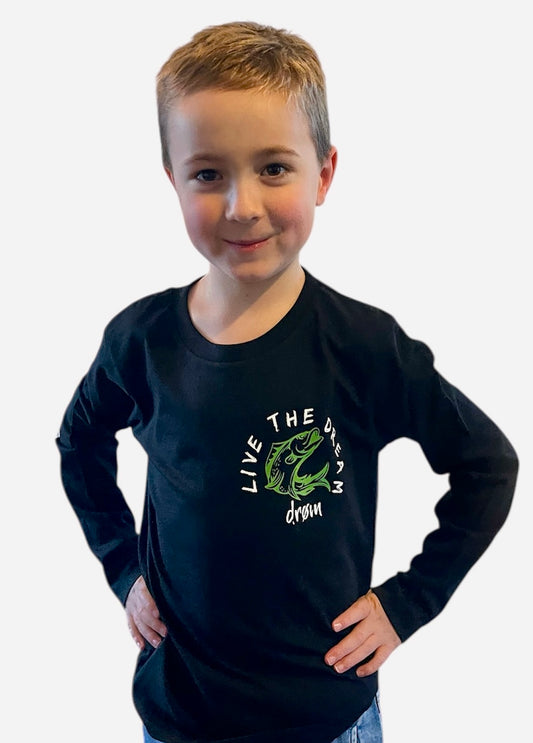 Kids Long Sleeve Tee - Green Barra