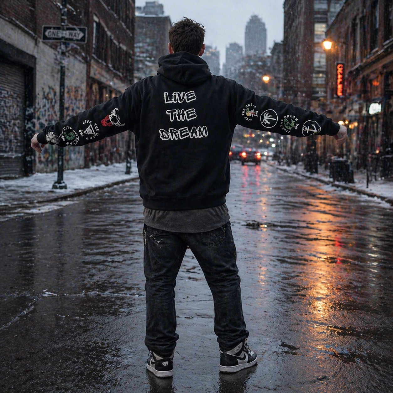 Mens Hoodie The Graphic Sleeve Design