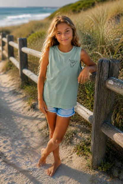 Girls Tank Hang Loose Design