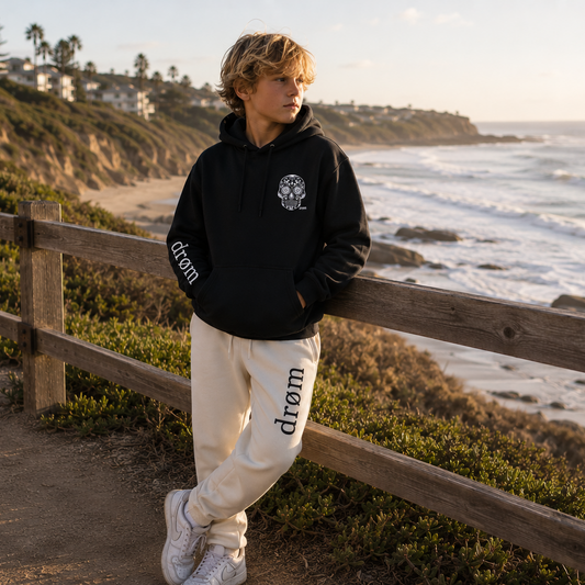 Boys Tracksuit drøm Sugar Skull Black top with Sand pants