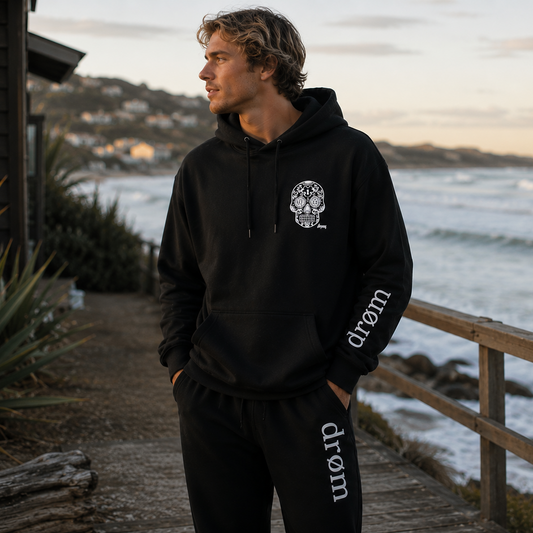 Mens Tracksuit drøm Sugar Skull Black Top with Black Pants