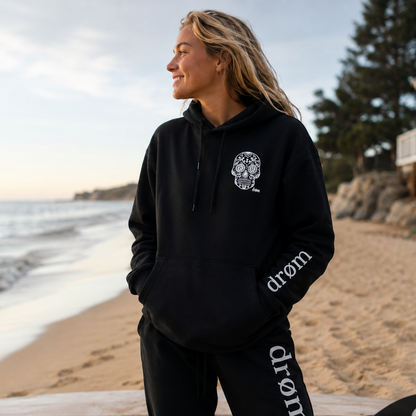 Womens Tracksuit drøm Sugar Skull Black Top with Black Pants