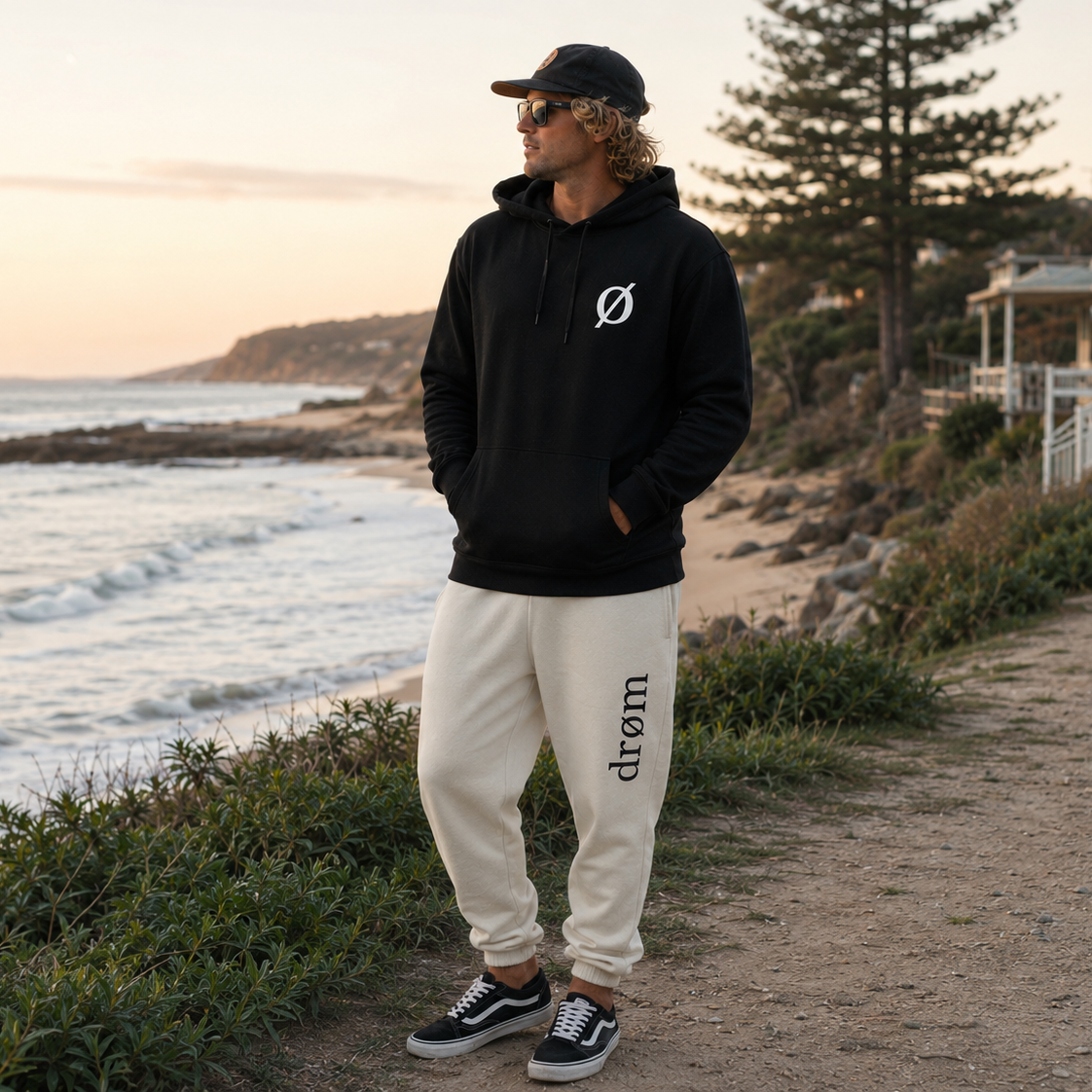 Mens drøm Logo Black Top with Sand Pants