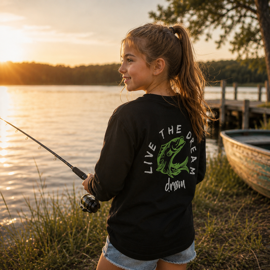Girls Long Sleeve Tee Green Barra Design