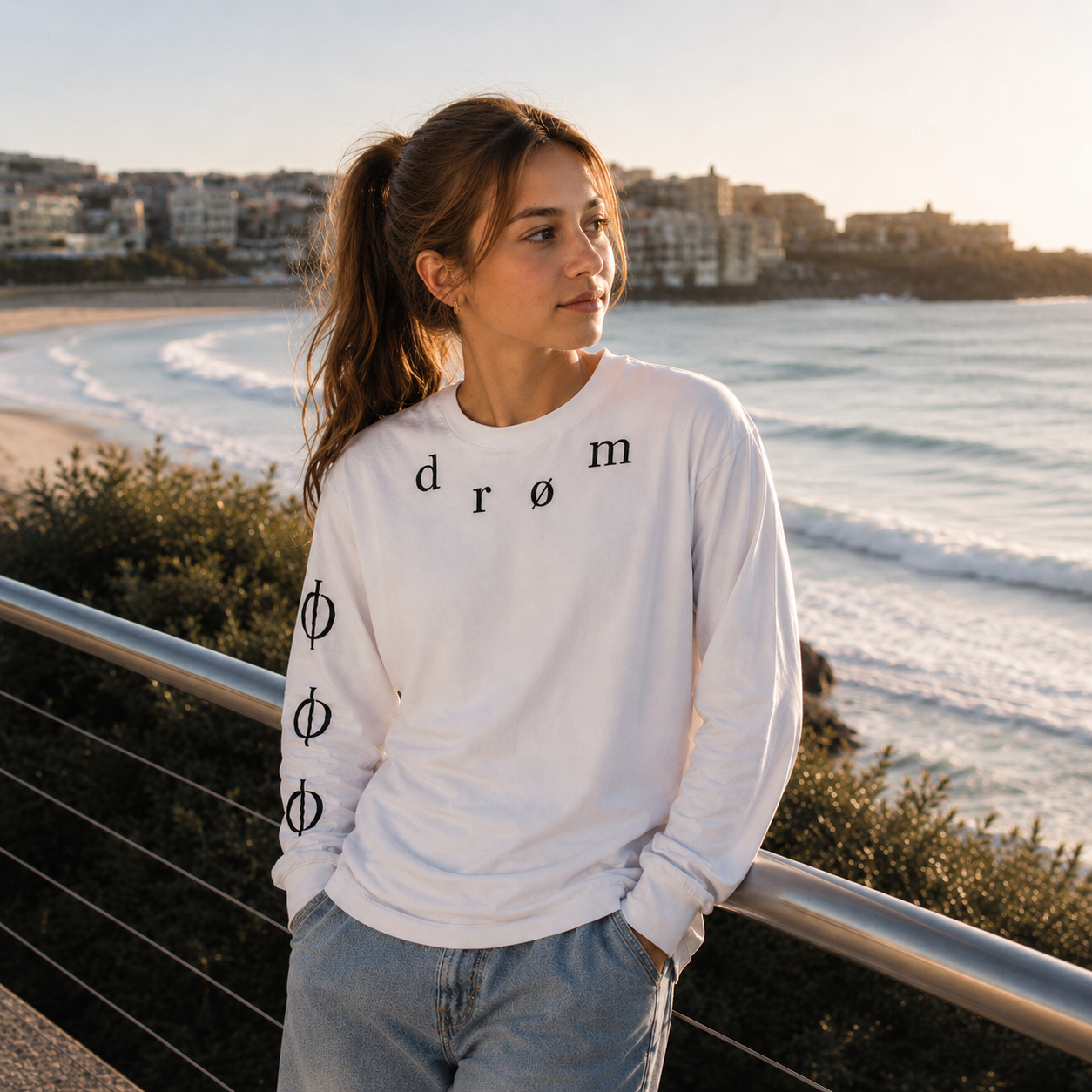 Girls Long Sleeve Tee drøm Neck Design