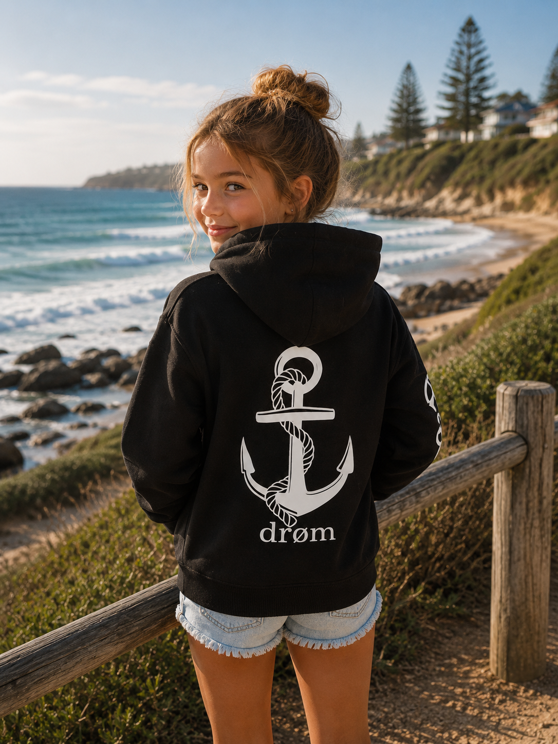 Girls Hoodie Anchor Design