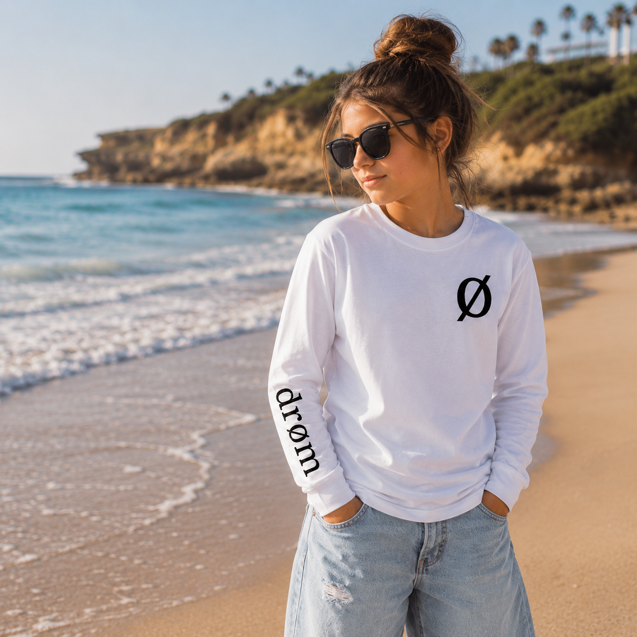 Girls Long Sleeve Tee drøm Logo Design