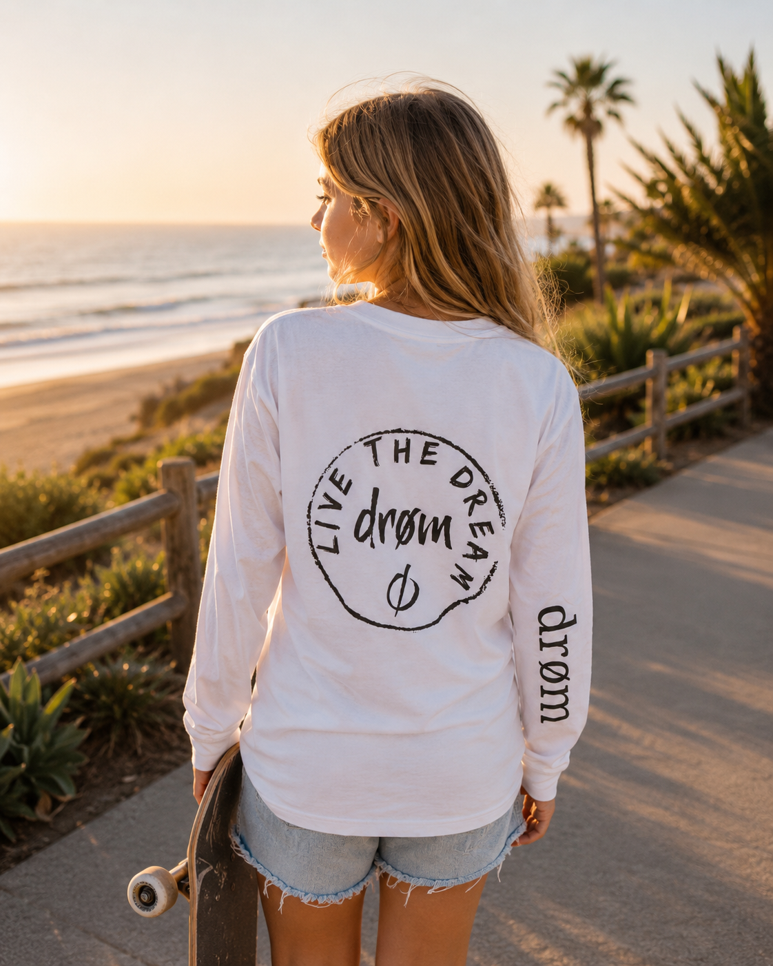 Girls Long Sleeve Tee New drøm Logo Design