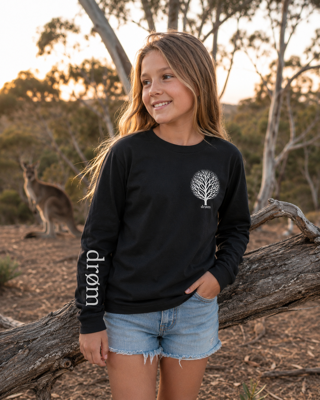 Girls Long Sleeve Tee Tree of Life Design