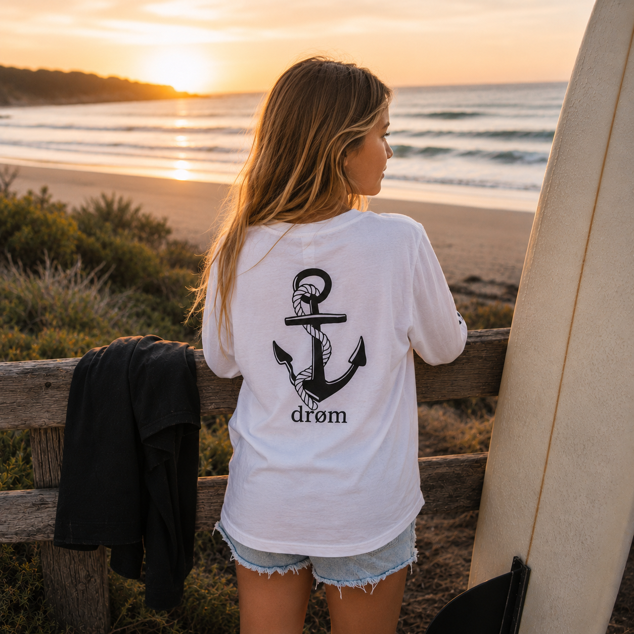 Girls Long Sleeve Tee Anchor Design