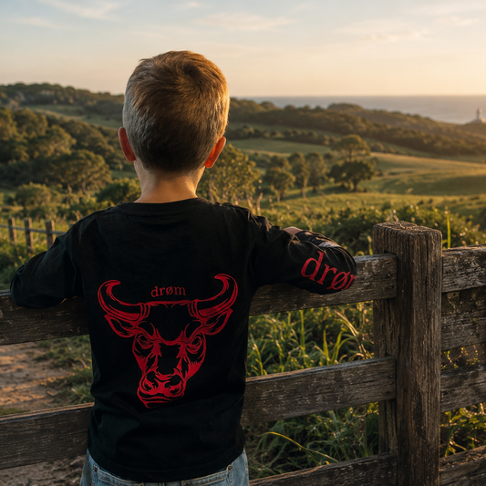 Kids Long Sleeve Tee Red Bull Design