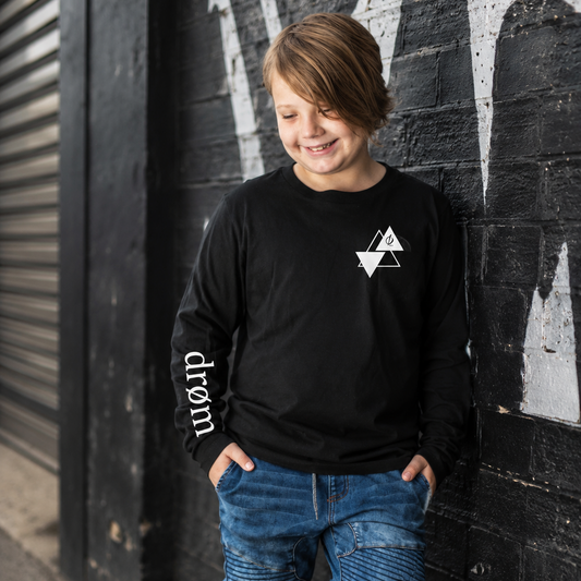 Kids Long Sleeve Tee Triple Triangle Design