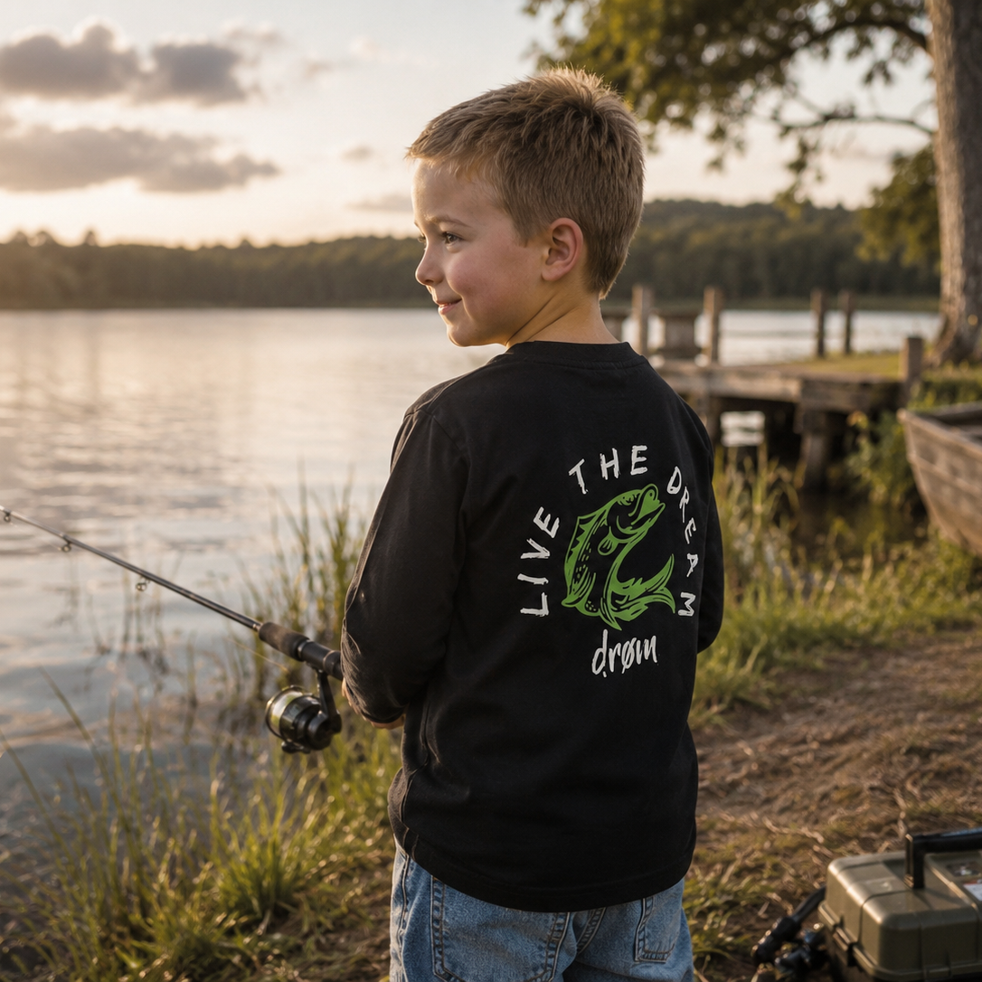 Kids Long Sleeve Tee Green Barra Design