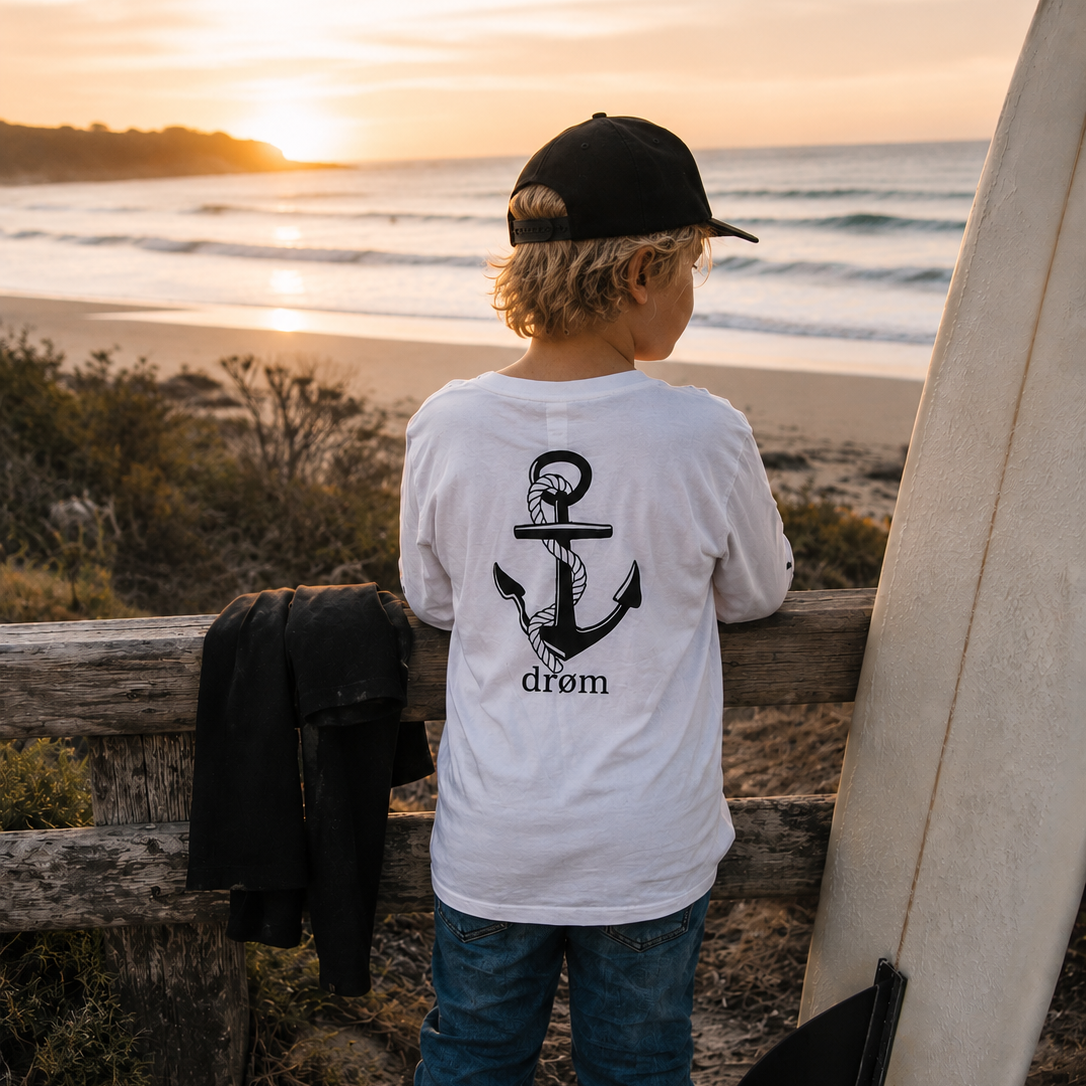 Kids Long Sleeve Tee Anchor Design