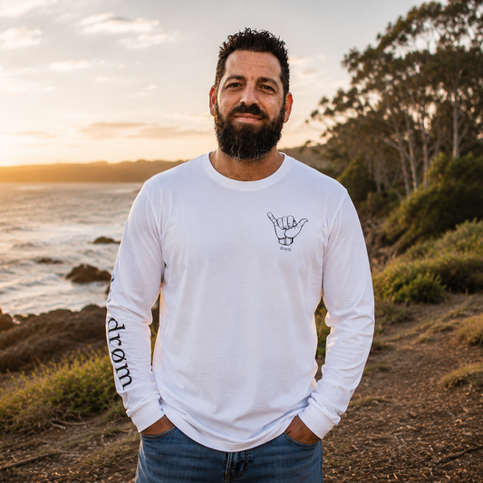 Mens Long Sleeve Tee Hang Loose Design