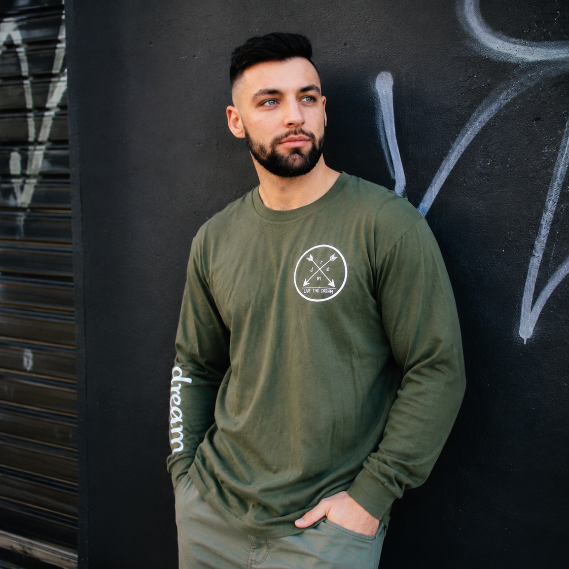Mens Long Sleeve Tee Arrows Design
