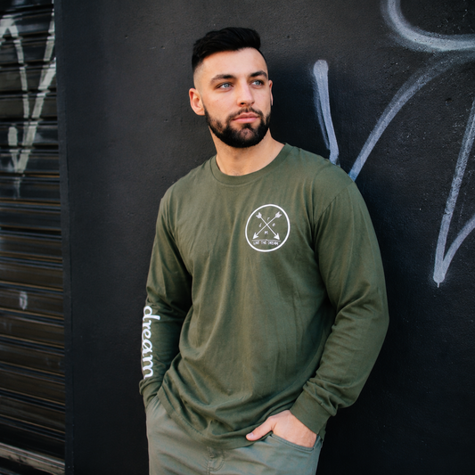 Mens Long Sleeve Tee Arrows Design