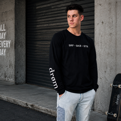 Mens Long Sleeve Tee  SRF - SK8 - STR Design