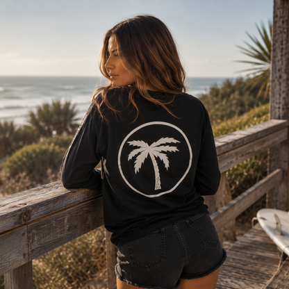 Womens Long Sleeve Tee Palm Design