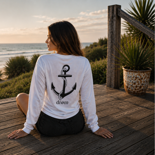 Womens Long Sleeve Tee Anchor Design