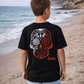 Kids and Teens Tee - Red/White Skull