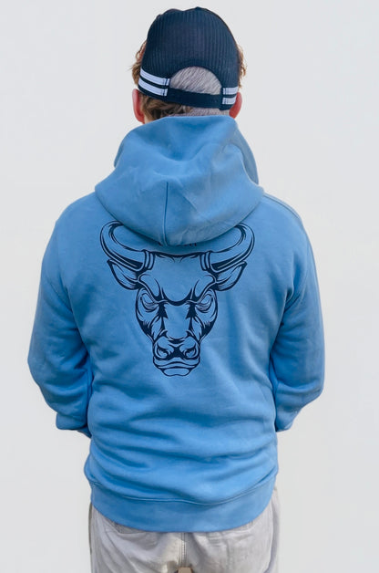 Mens Hoodie Black Bull Design