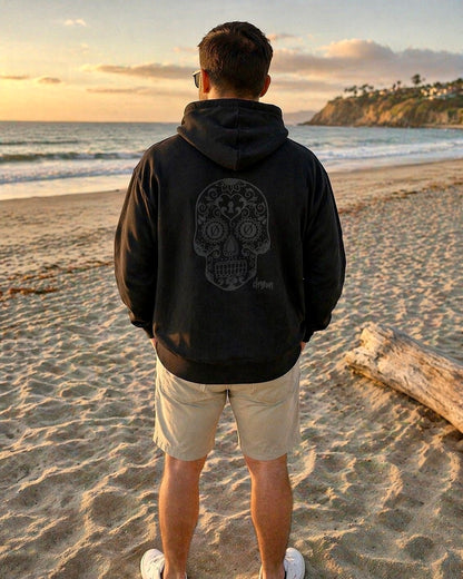 Hoodie Black on Black Sugar Skull