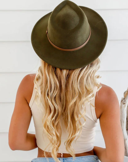 Country Style Wool Hat Khaki