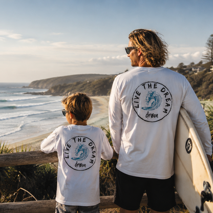 Mens Long Sleeve Tee Wave Design