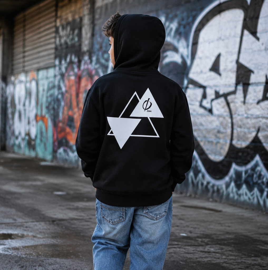Kids Hoodie Triple Triangle Design