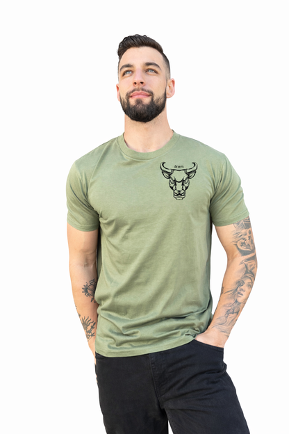Tee - Black or White Bull design