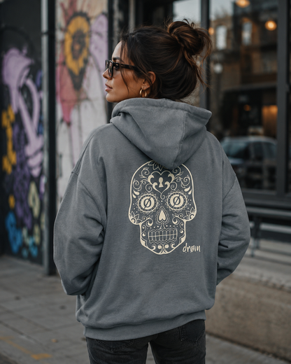 Womens Hoodie Sugar Skull Design