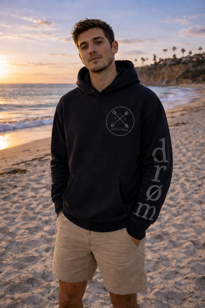 Mens Hoodie Black on Black Arrows Design