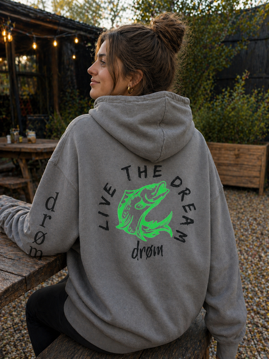 Womens Hoodie - Green Barra