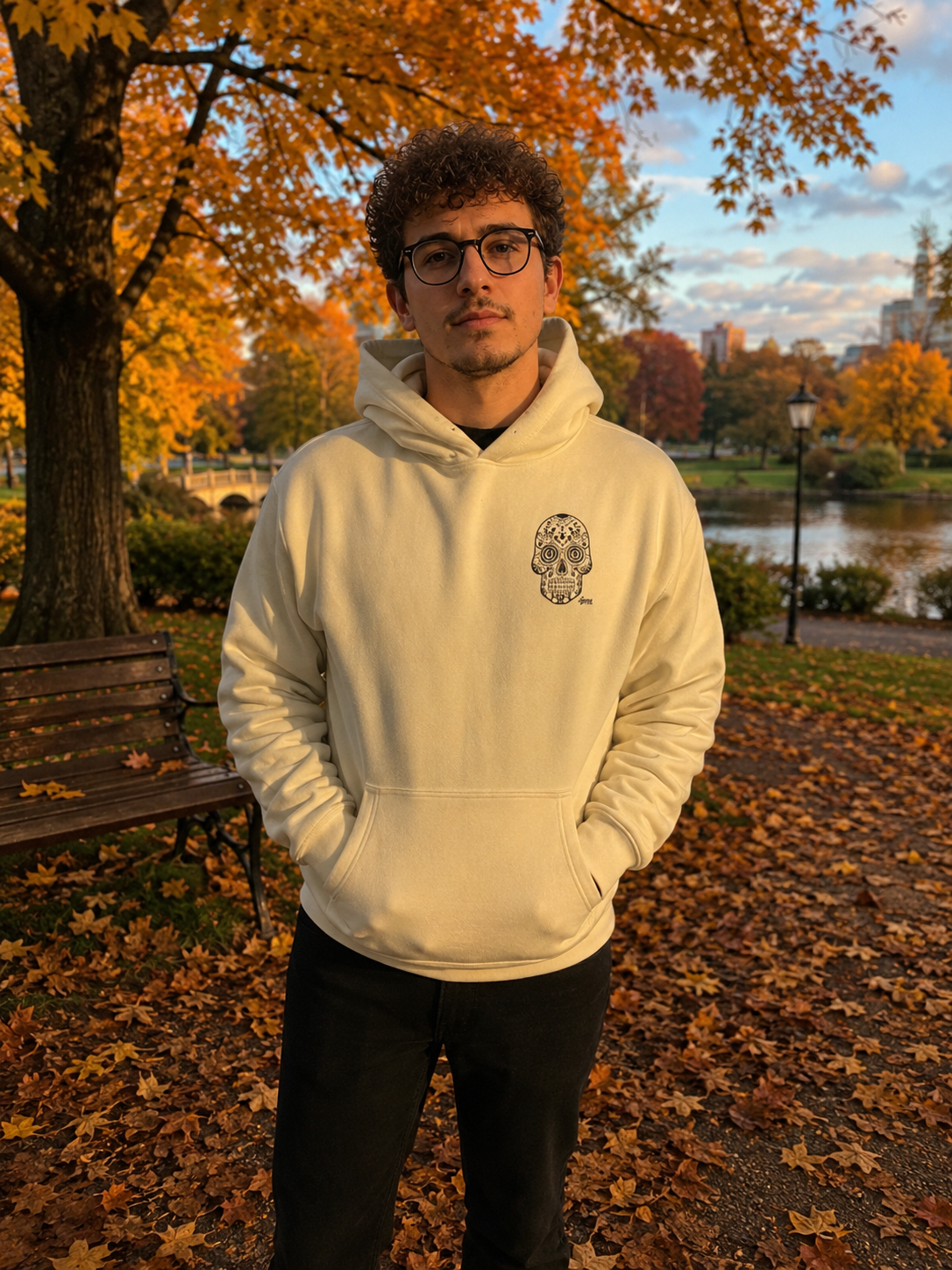 Mens Hoodie Sugar Skull Design