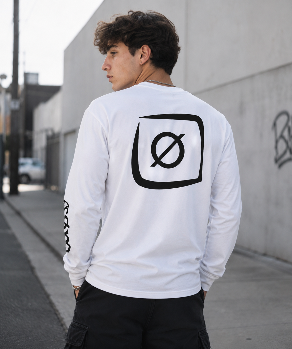 Mens Long Sleeve Box Logo Design