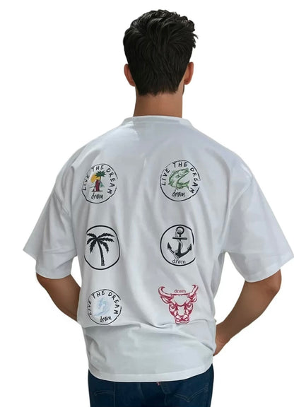 Mens Tee  Box Oversize Multi Design