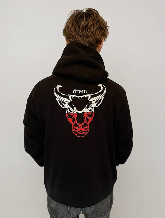Hoodie - Red /White Bull design