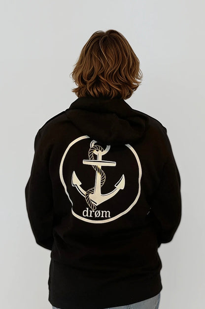 Hoodie - White/Gold Anchor
