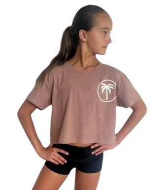 Ladies Crop Tee - Palm Tree